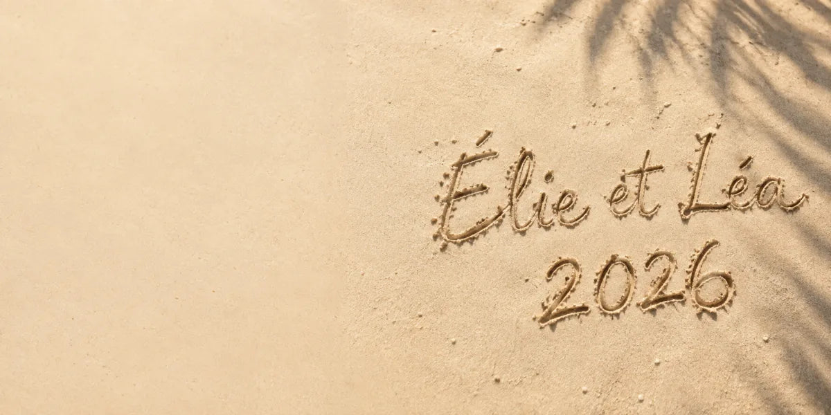 Élie et Léa, 2026, gravé dans le sable